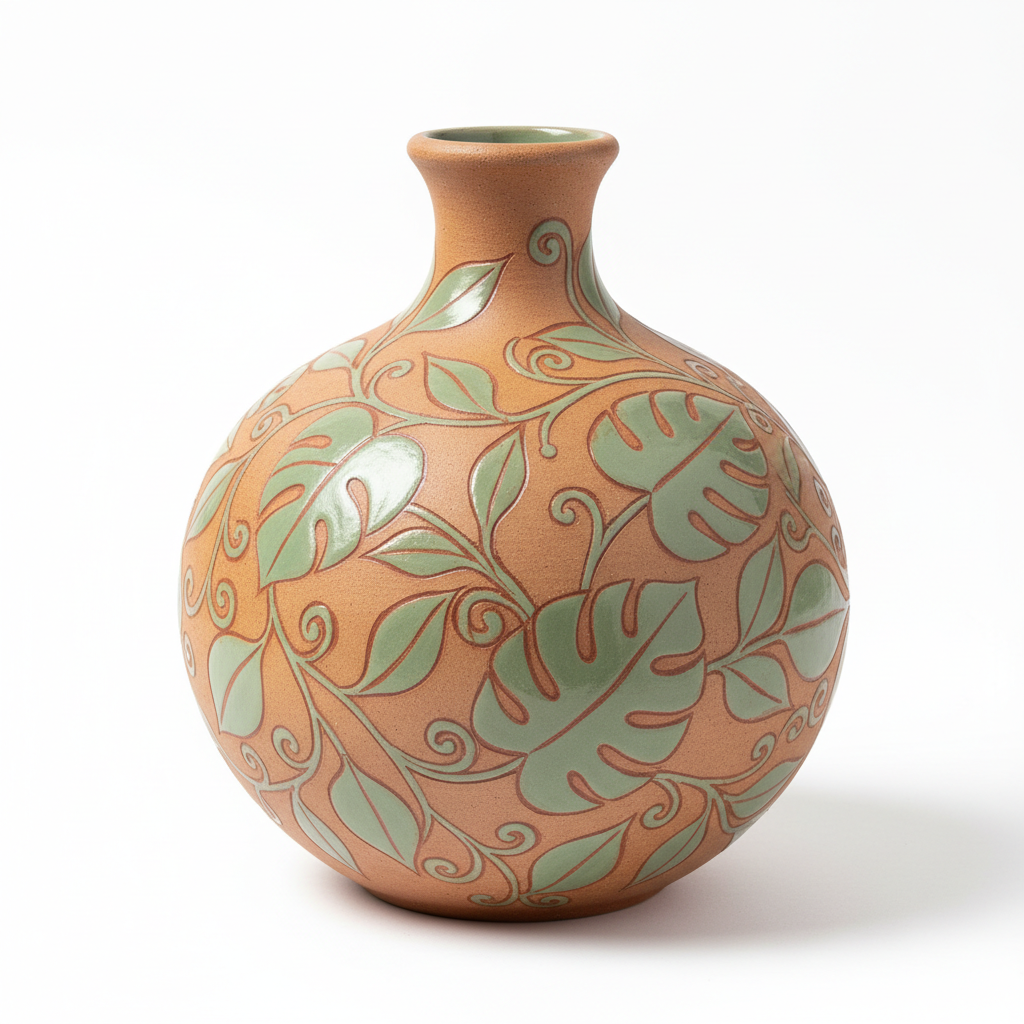 Botanical Ceramic Vase